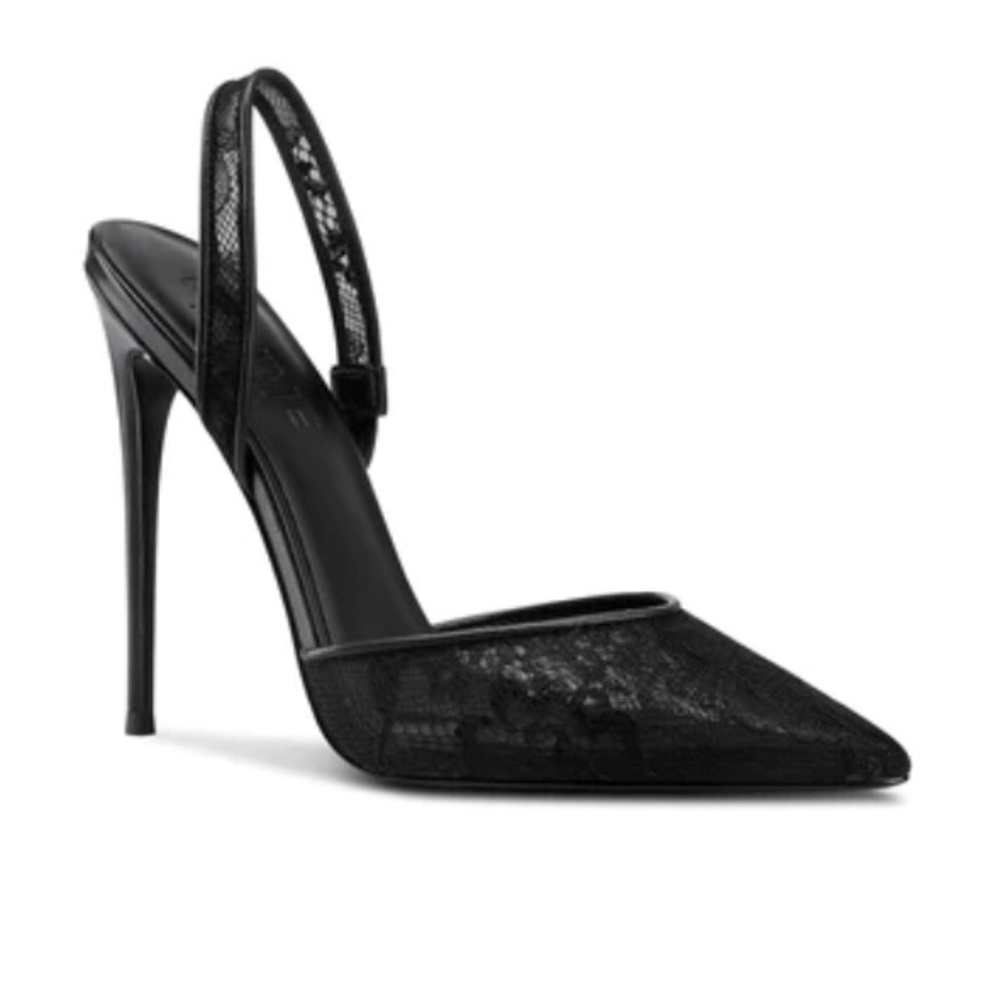 Femme Los Angeles Macallan Slingback - black lace